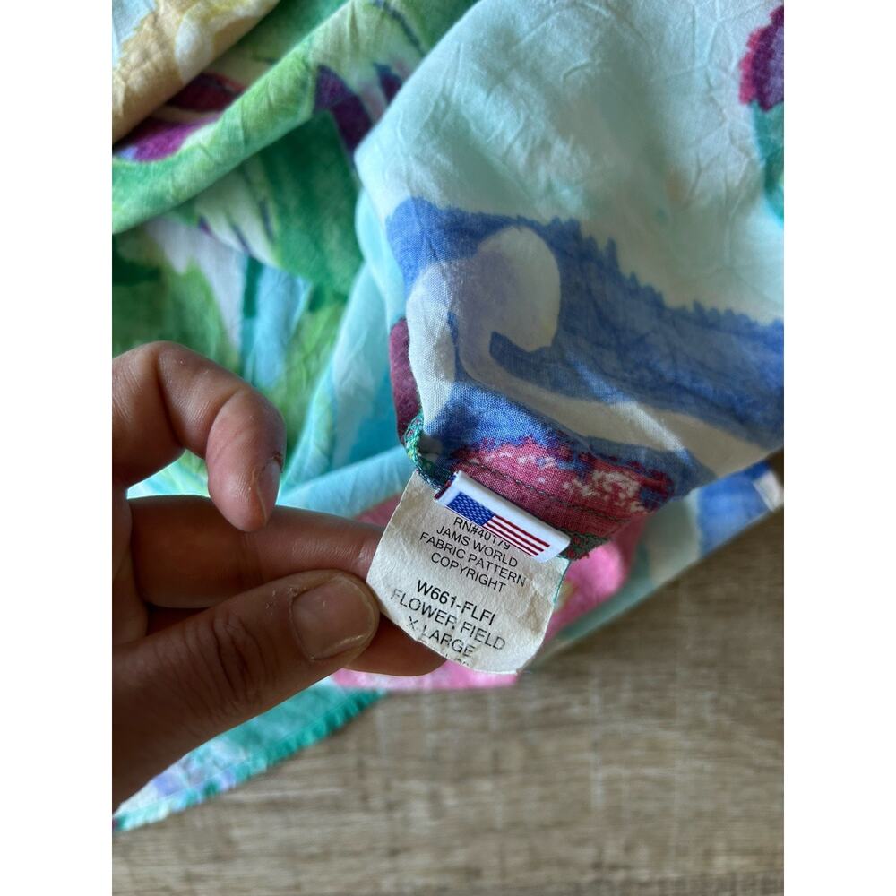 Jams World Flower Field Top XL 100% Rayon Made in Hawaii Abstract Floral - Picture 8 of 10